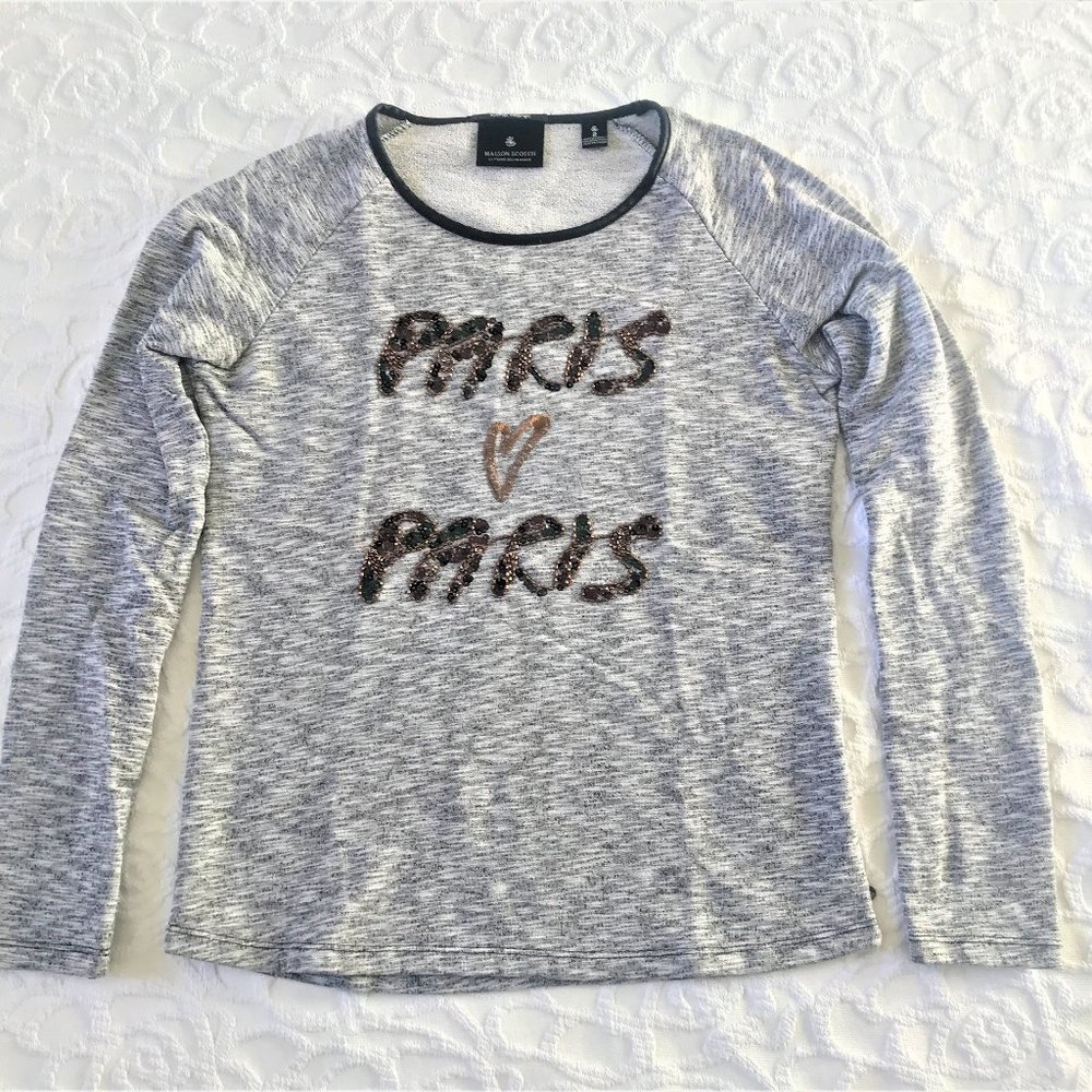 Maison Scotch 100% Cotton Crew Neck Grey Sweater